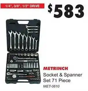 United Tools Metrinch socket & spanner set 71 piece offer