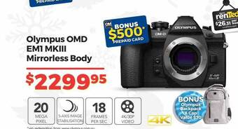 Teds Cameras Olympus omd em1 mkiii mirrorless body offer