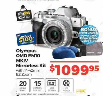 Teds Cameras Olympus omd em10 mkiv mirrorless kit offer