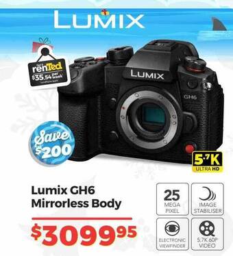 Teds Cameras Lumix gh6 mirrorless body offer