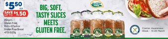 Helga's Gluten Free Rolls 4 Pack or Gluten Free Bread 470-500g