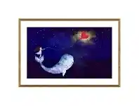 LivingStyles "Whimsical Whale" Framed Canvas Wall Art, 120cm offer