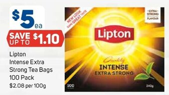 Lipton Intense Extra Strong Tea Bags 100 Pack