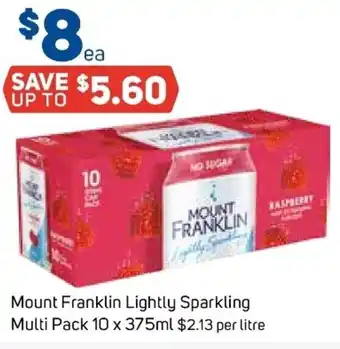 Foodland Mount Franklin Lightly Sparkling Multi Pack 10x375ml offer