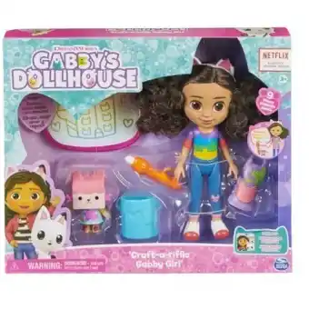9 piece dreamworks gabby's dollhouse craft-a-riffic gabby girl