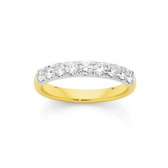 18ct gold round brilliant cut diamond anniversary band