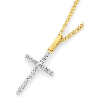 Angus & Coote 9ct gold diamond cross pendant offer