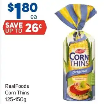 Foodland RealFoods Corn Thins 125-150g offer
