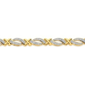 Angus & Coote 9ct gold diamond twist link bracelet offer