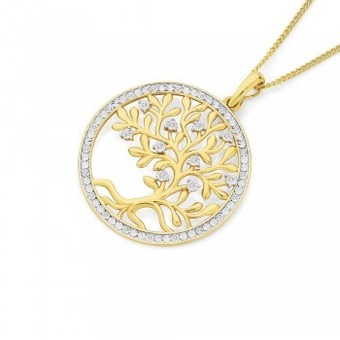 Angus & Coote 9ct gold diamond tree of life pendant offer