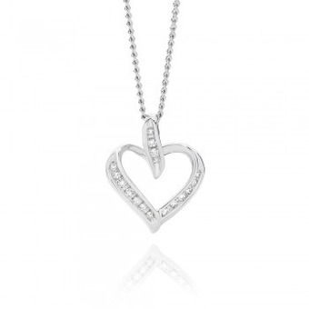 Angus & Coote 9ct white gold diamond heart pendant offer