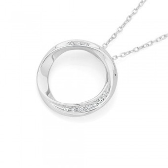 Angus & Coote 9ct white gold diamond circle of love pendant offer