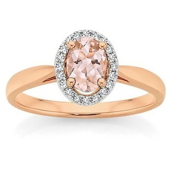 Angus & Coote 9ct rose gold morganite & diamond ring offer