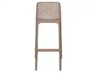 LivingStyles Net Italian Made Commercial Grade Indoor / Outdoor Bar Stool, Taupe offer