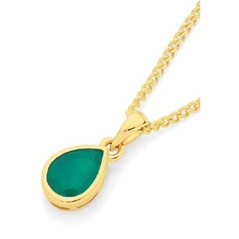 Angus & Coote 9ct gold natural emerald pendant offer