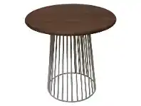 LivingStyles Bistro Mango Wood Topped Iron Round Dining Table, 80cm, White-I offer