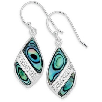 Angus & Coote Sterling silver teardrop paua shell hook drop earring offer