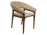 LivingStyles Halton Rattan & Mindi Wood Dining Armchair, Walnut offer