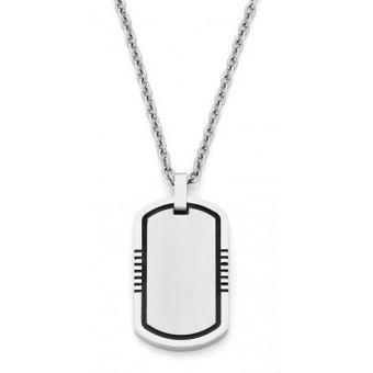 Angus & Coote M+y stainless steel men's polish & matte lines on border dogtag offer