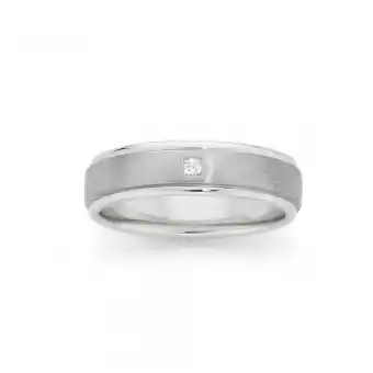 Angus & Coote Sterling silver cubic zirconia gents satin polish ring offer
