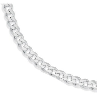 Angus & Coote Sterling silver gents 55cm solid bevelled curb chain offer