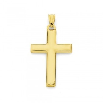 Angus & Coote 9ct gold men's polished cross pendant offer