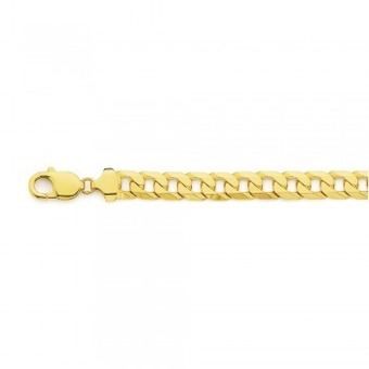 Angus & Coote 9ct gold men's solid bevelled curb bracelet offer