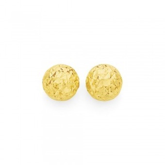 Angus & Coote 9ct gold 6mm diamond-cut ball stud earrings offer