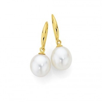 Angus & Coote 9ct gold freshwater pearl drop earrings offer