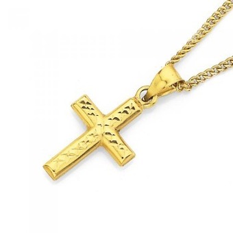 Prouds 9ct gold cross pendant offer