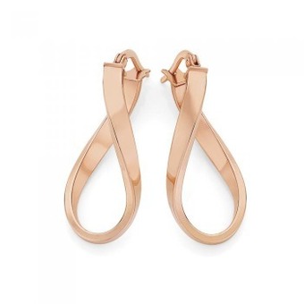 Prouds 9ct rose gold oval wave hoop earrings offer