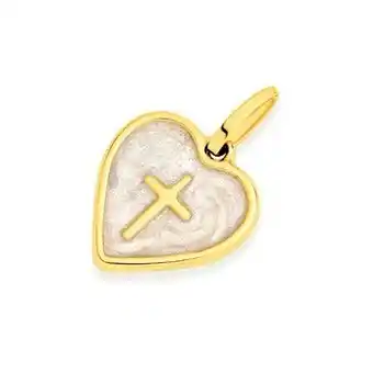 Prouds 9ct gold cream mother of pearl heart pendant offer