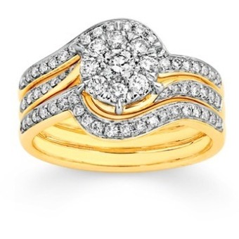 Prouds 9ct gold diamond bridal set offer