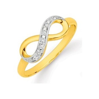 Prouds 9ct gold diamond infinity ring offer