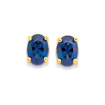 Prouds 9ct gold created sapphire stud earrings offer