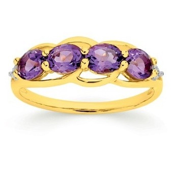 Prouds 9ct gold amethyst & diamond ring offer