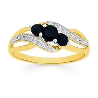 Prouds 9ct gold sapphire and diamond ring offer