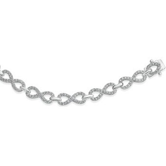 Prouds Sterling silver cubic zirconia infinity link bracelet offer