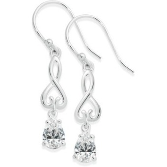 Prouds Sterling silver infinity drops earrings offer
