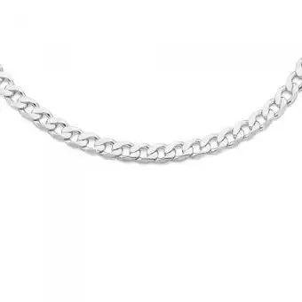 Prouds Sterling silver men's 55cm diamond cut curb chain offer