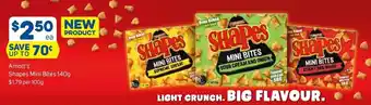 Foodland Arnott's Shapes Mini Bites 140g offer