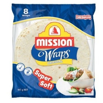 Coles Mission wraps 8 pack 567g offer