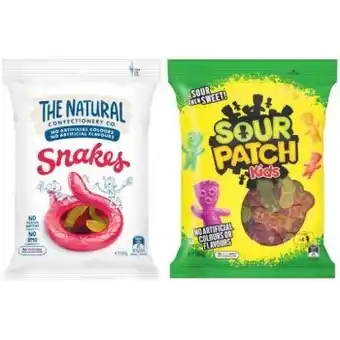Coles The natural confectionery co. medium bags 180g-230g or sour patch bags 190g offer