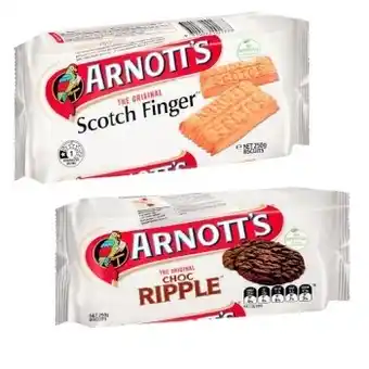 Coles Arnott's scotch finger or choc ripple biscuits 232g-250g offer