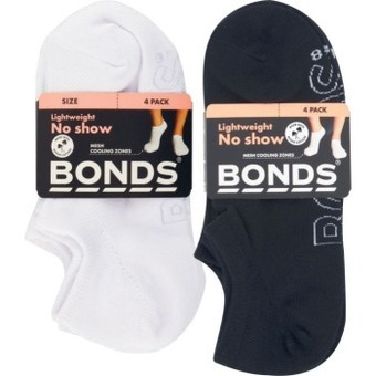 Coles Bonds women's logo lightweight no show socks 4 pack offer