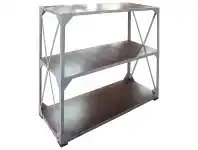 LivingStyles Barnston Mango Wood & Metal Low Shelf offer