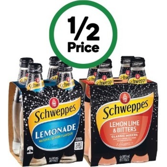 Woolworths Schweppes mixers or mineral water varieties 4 x 300ml offer