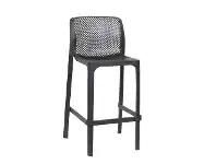 LivingStyles Net Italian Made Commercial Grade Indoor / Outdoor Counter Stool, Anthracite offer
