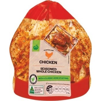 Woolworths Australian fresh rspca approved whole chicken seasoned & marinated – from the meat dept offer