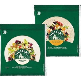 Woolworths Helga’s wrap varieties 250-508g pk 5-8 – excludes lower carb & prebiotic offer
